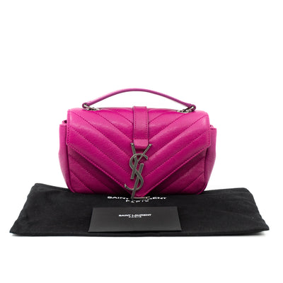 Classic Baby Monogram Chain Bag Fuchsia Leather