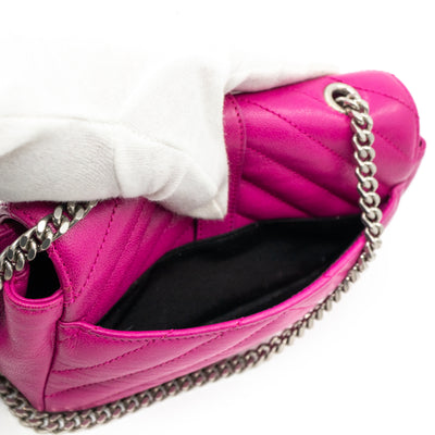 Classic Baby Monogram Chain Bag Fuchsia Leather