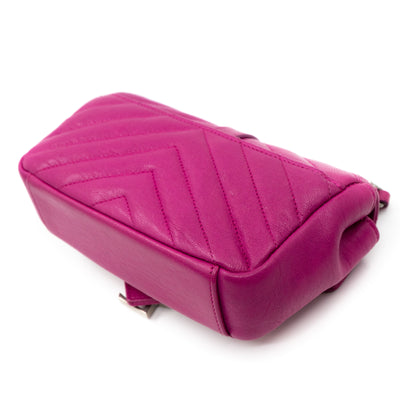 Classic Baby Monogram Chain Bag Fuchsia Leather