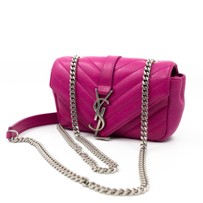 Classic Baby Monogram Chain Bag Fuchsia Leather