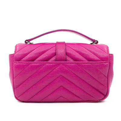 Classic Baby Monogram Chain Bag Fuchsia Leather