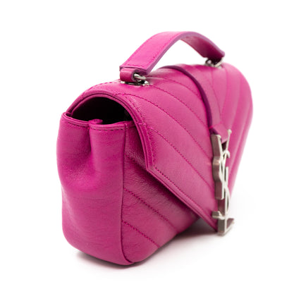 Classic Baby Monogram Chain Bag Fuchsia Leather