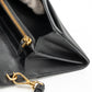 Leather Flap Nylon Wristlet Wallet Black
