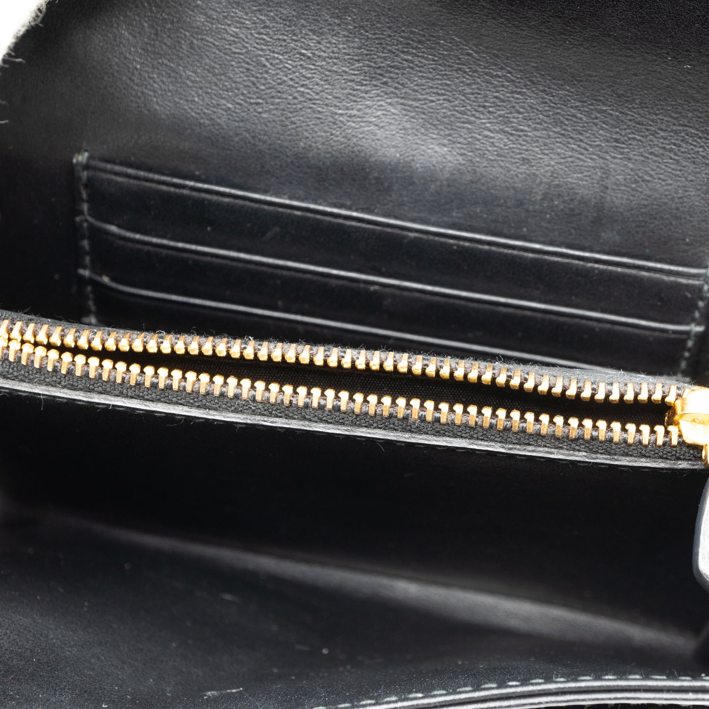 Leather Flap Nylon Wristlet Wallet Black