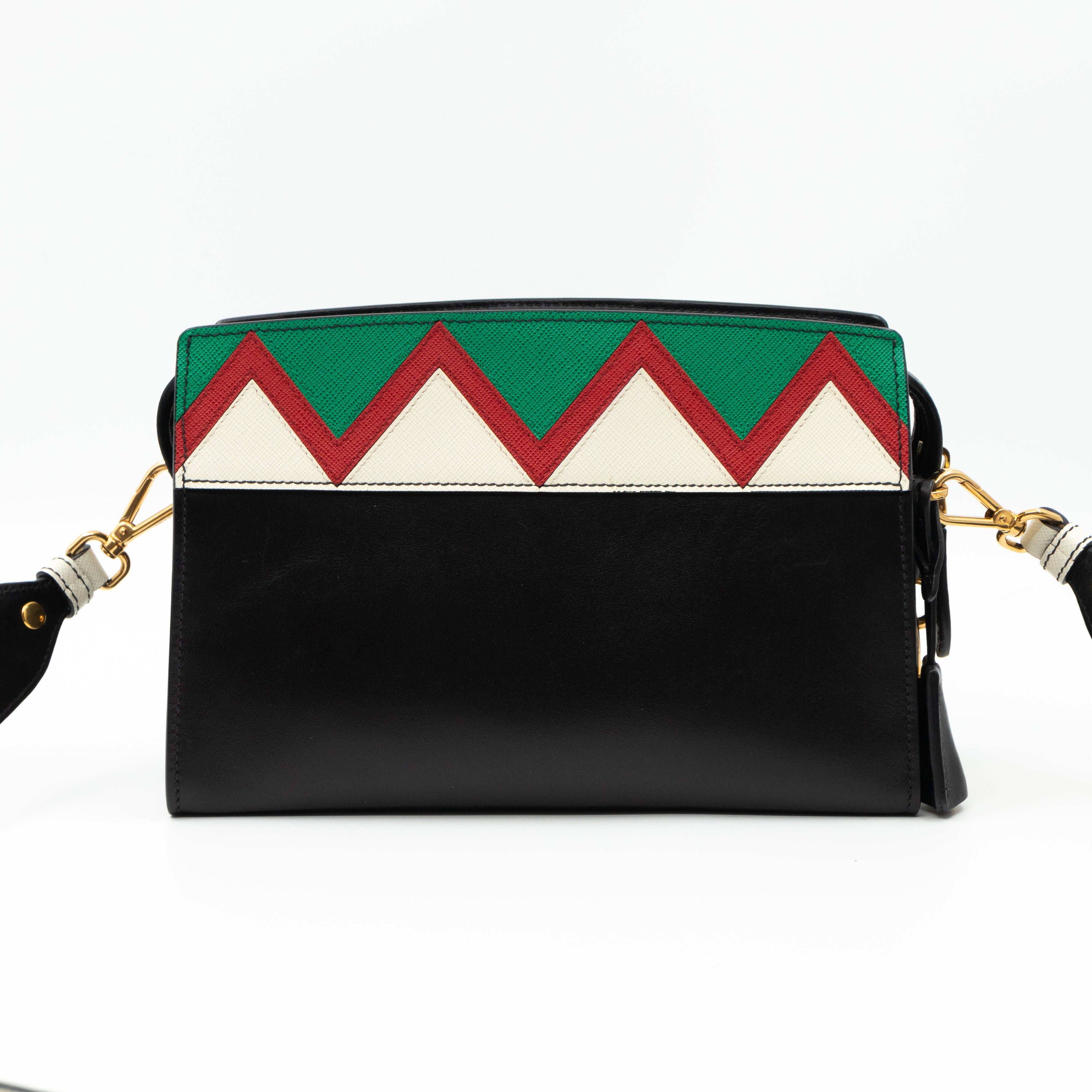 Esplanade Shoulder Bag Greche Black Leather
