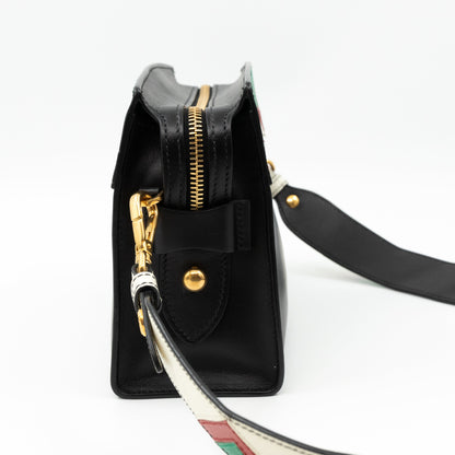 Esplanade Shoulder Bag Greche Black Leather