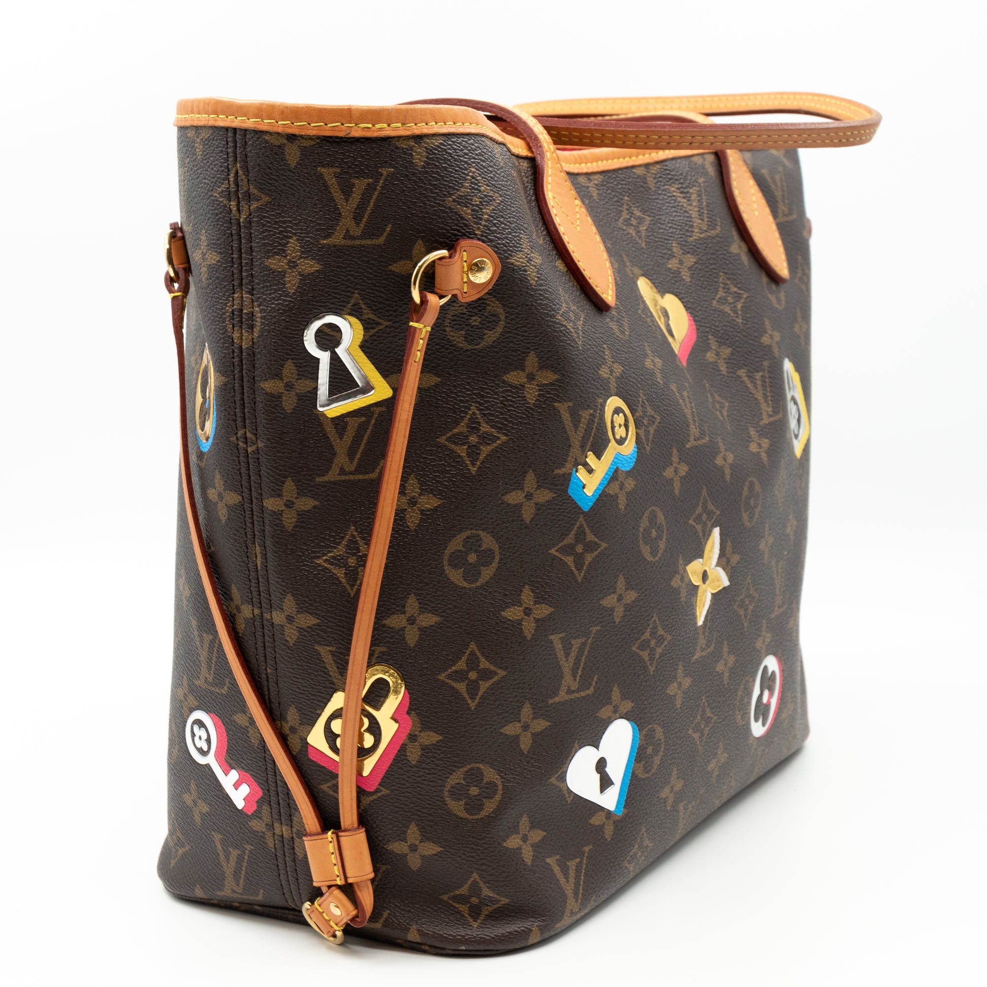 Luxury Handbags LOUIS VUITTON Love Lock Neverfull MM Monogram Canvas Tote  810-00372 - Mazzarese Jewelry