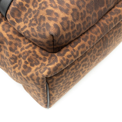 Classic Hunting Backpack Leopard Print Brown