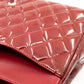 Classic Double Flap Maxi Red Patent Silver