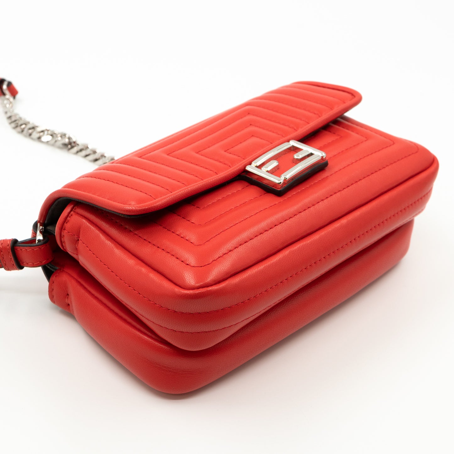 Micro Double Baguette Poppy Red Leather