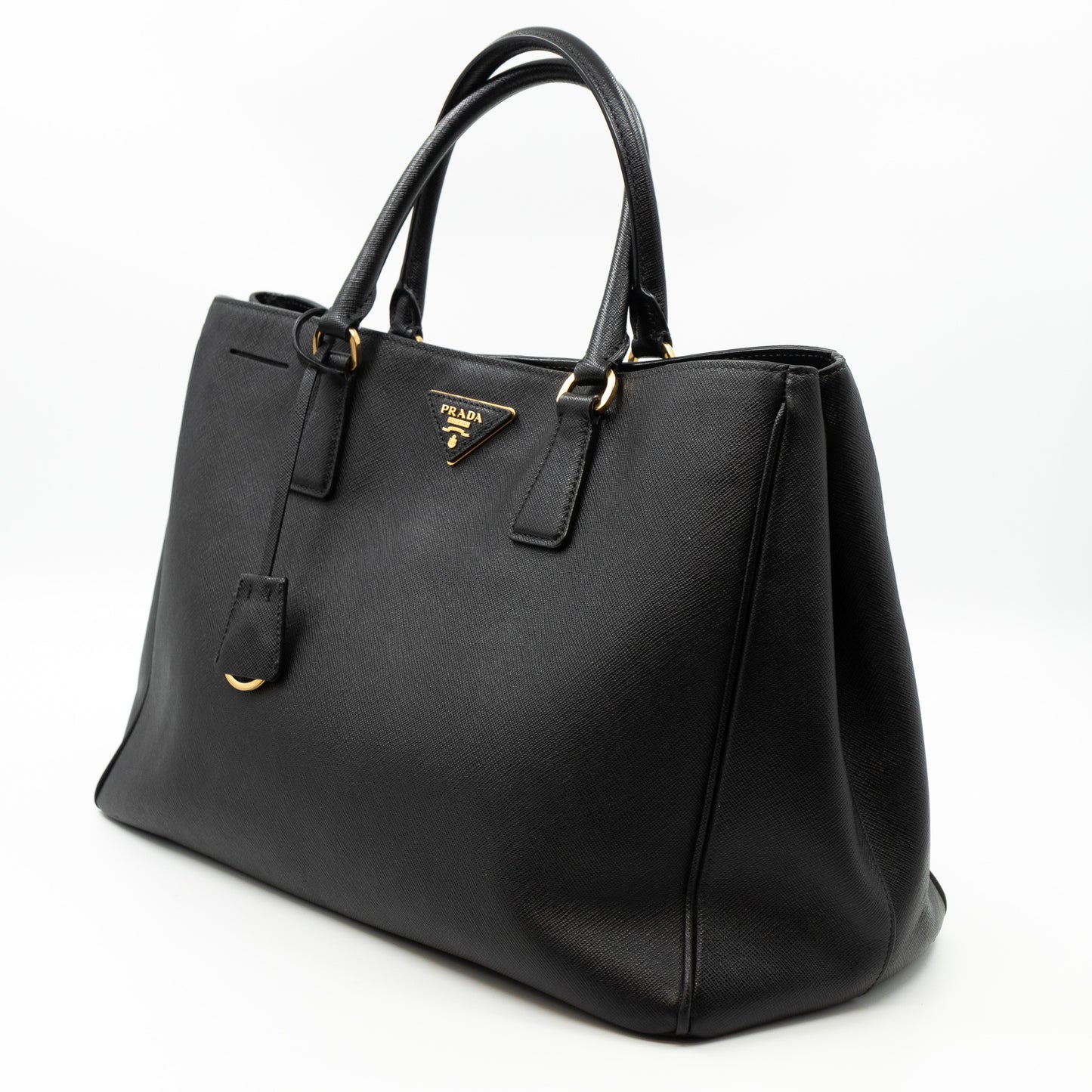 Large Open Tote Black Saffiano