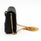 Micro Quilted Lola Shoulder Bag Black Leather