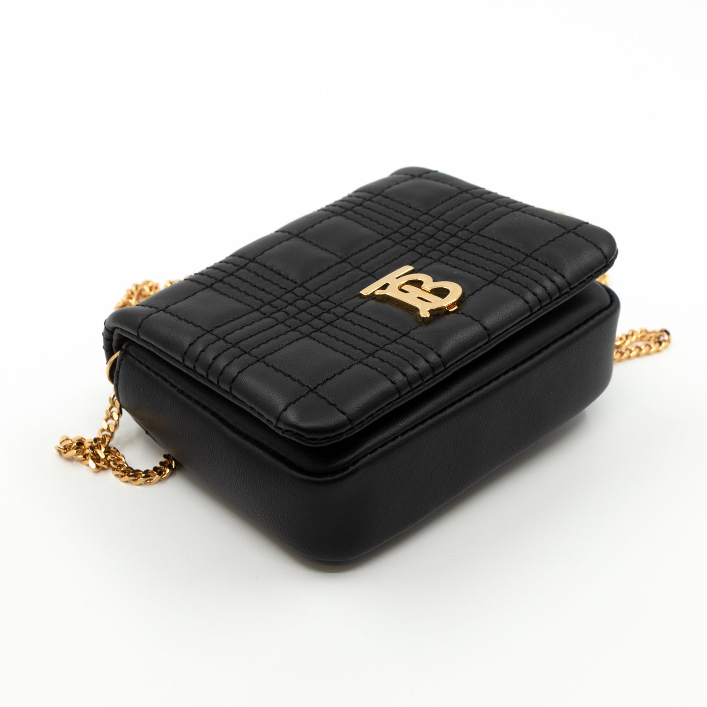 Micro Quilted Lola Shoulder Bag Black Leather