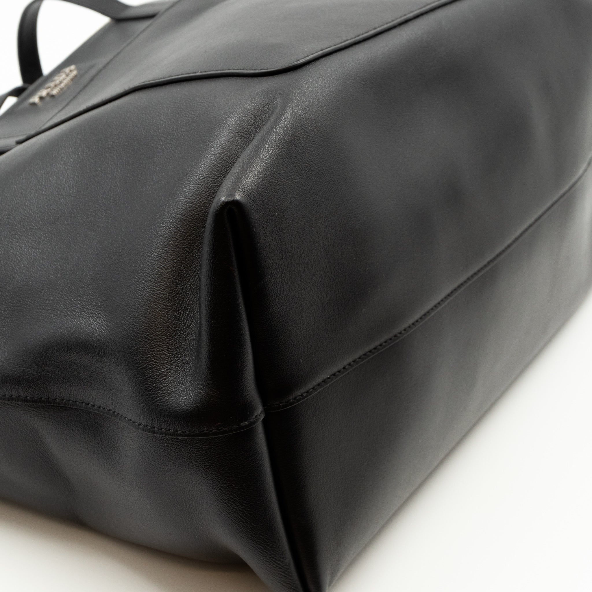 City Tote Black Calf Leather
