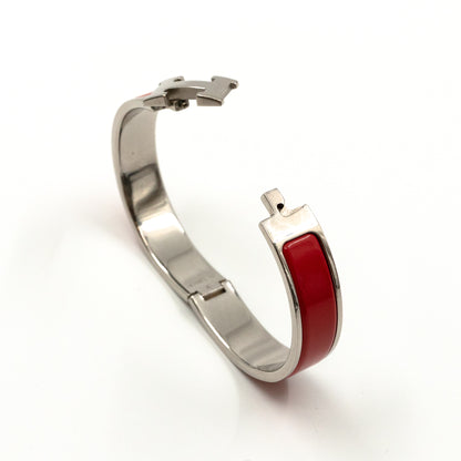 Clic H Bracelet Red Silver