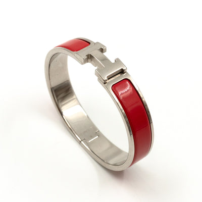 Clic H Bracelet Red Silver
