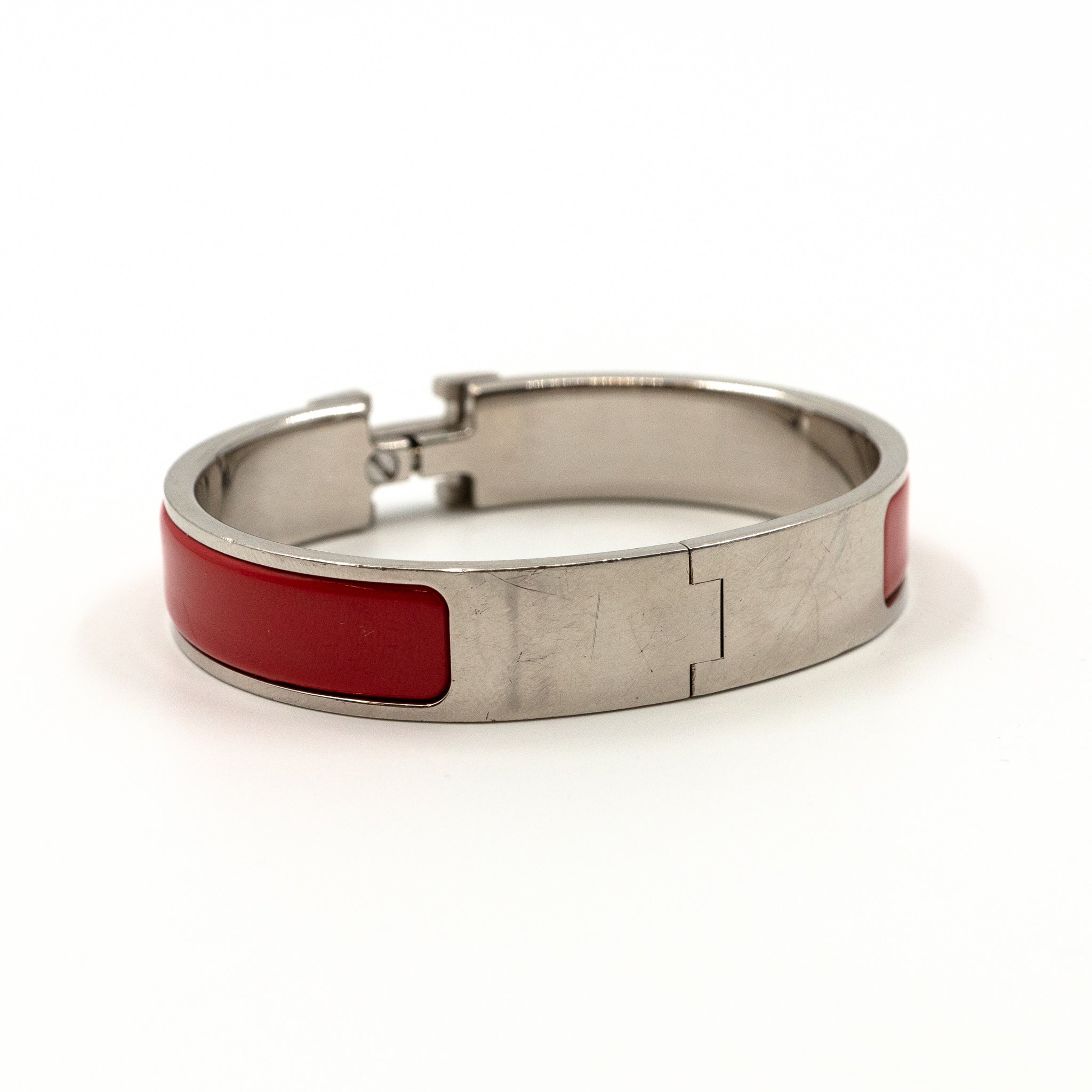 Clic H Bracelet Red Silver