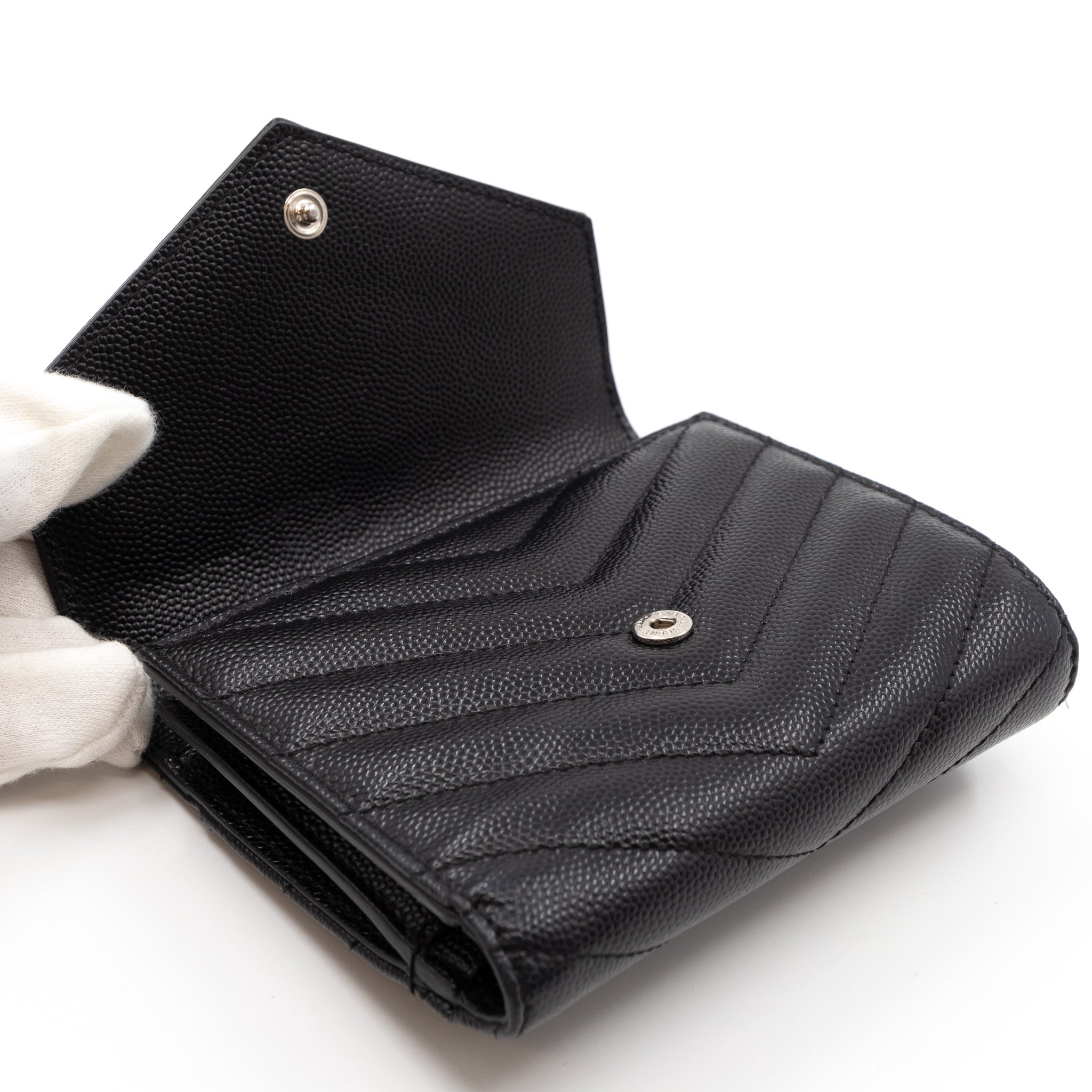 Compact Flap Cassendre Wallet Black Leather
