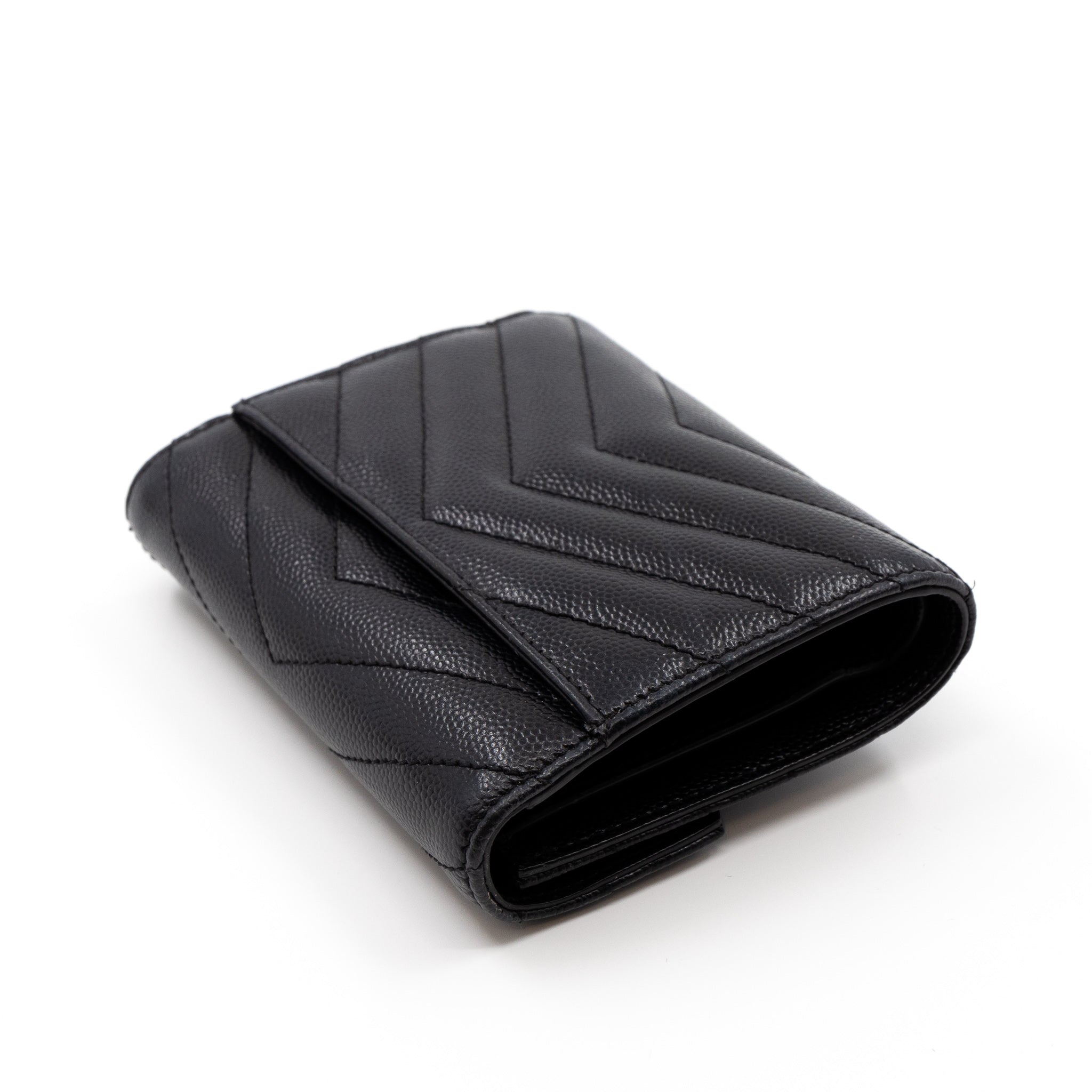 Compact Flap Cassendre Wallet Black Leather