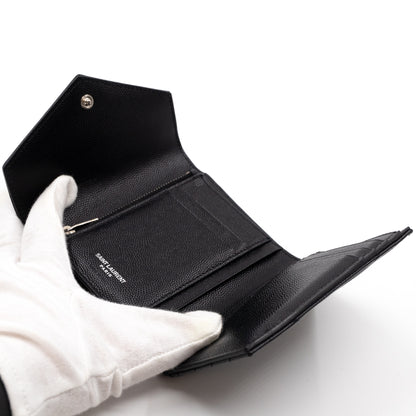 Compact Flap Cassendre Wallet Black Leather