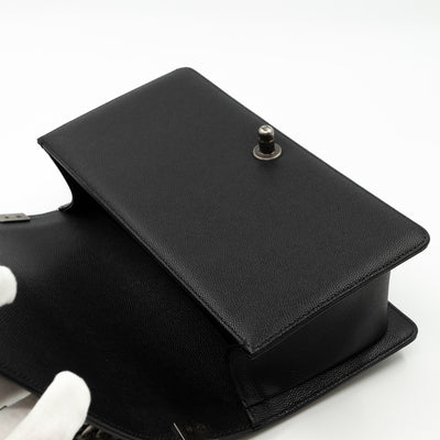 Boy Bag Old Medium Black Caviar Ruthenium