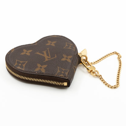 Heart Coin Purse Monogram Leopard