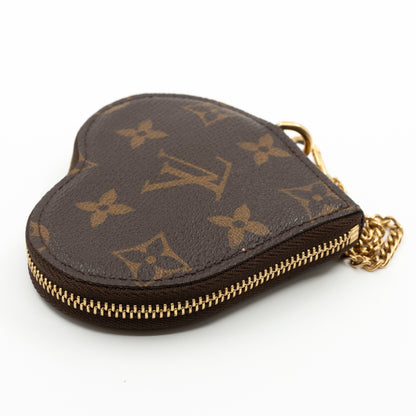 Heart Coin Purse Monogram Leopard