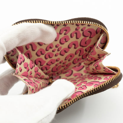 Heart Coin Purse Monogram Leopard