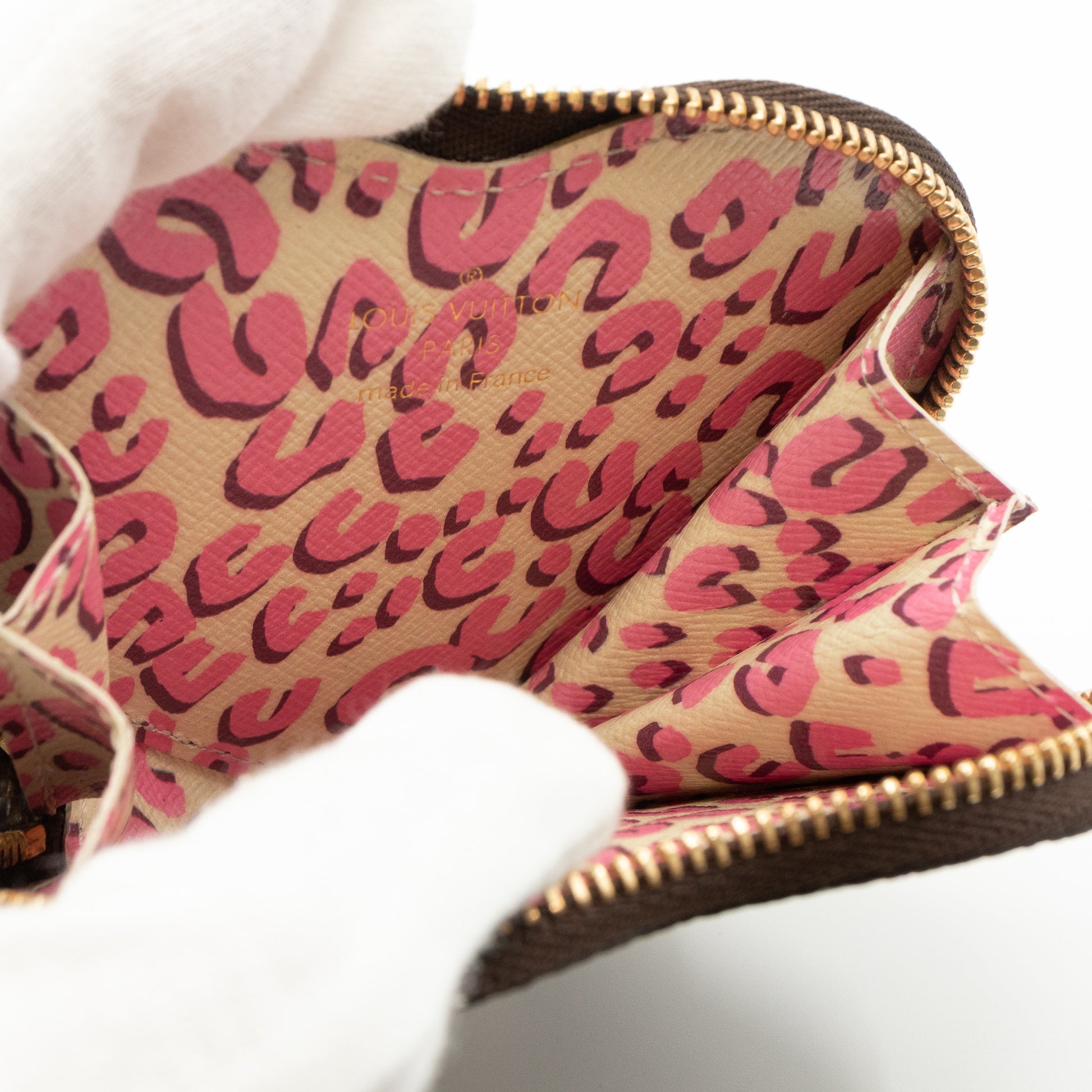 pre-owned Coeur leopard print coin purse