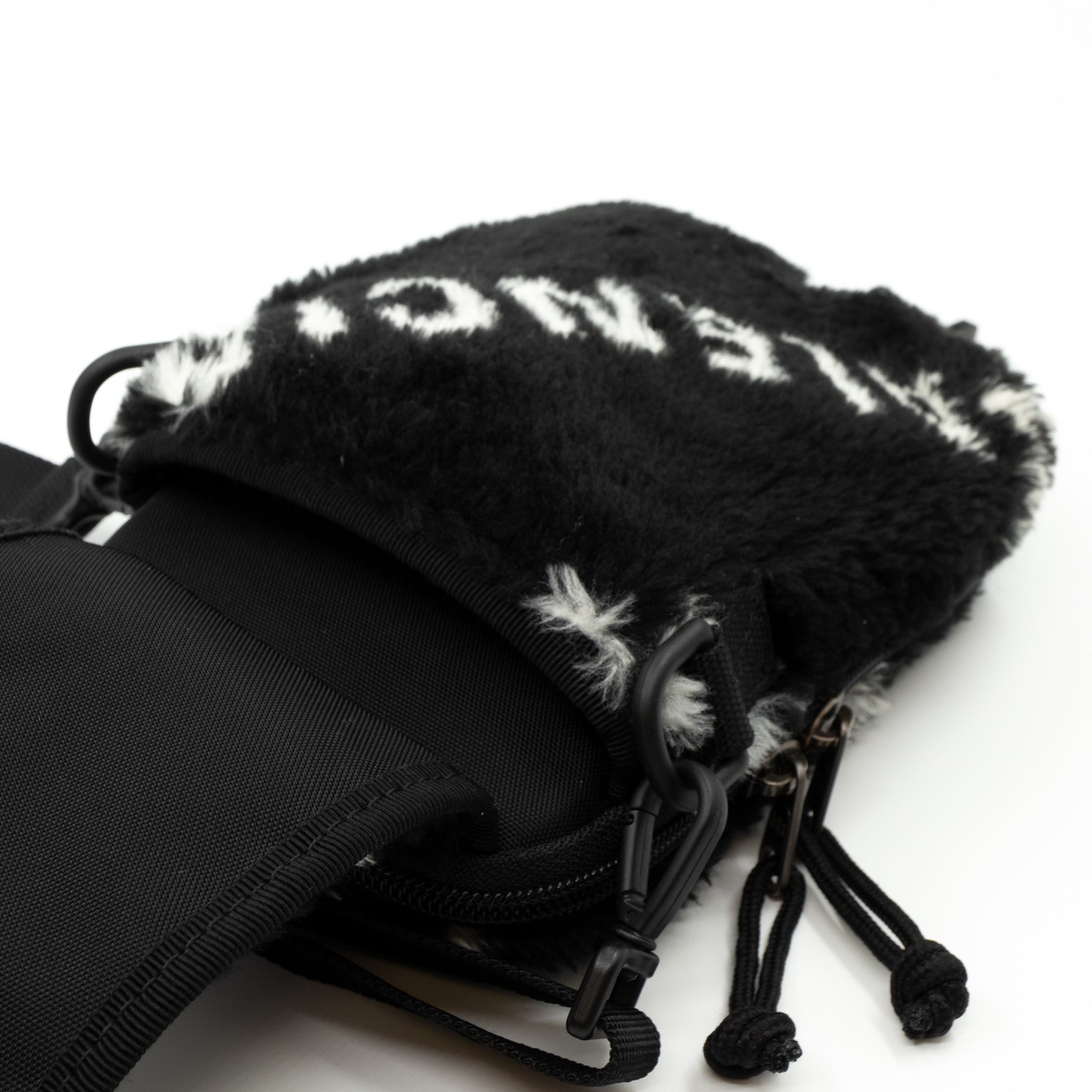 Explorer Crossbody Pouch Black Faux Fur