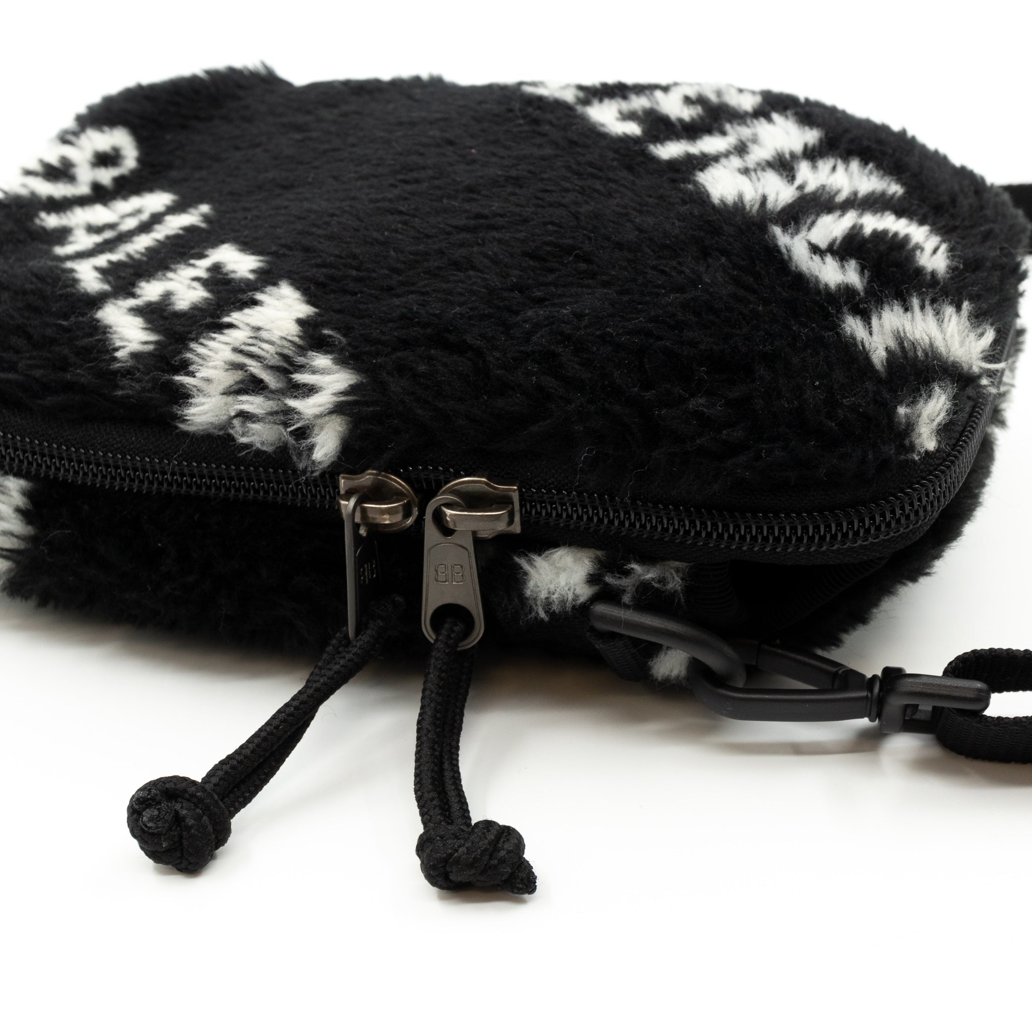 Explorer Crossbody Pouch Black Faux Fur
