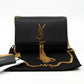 Small Kate Tassel Chain Bag Black Leather