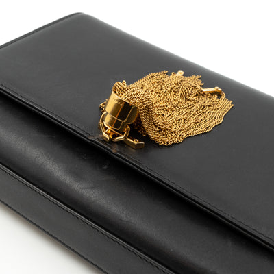 Small Kate Tassel Chain Bag Black Leather