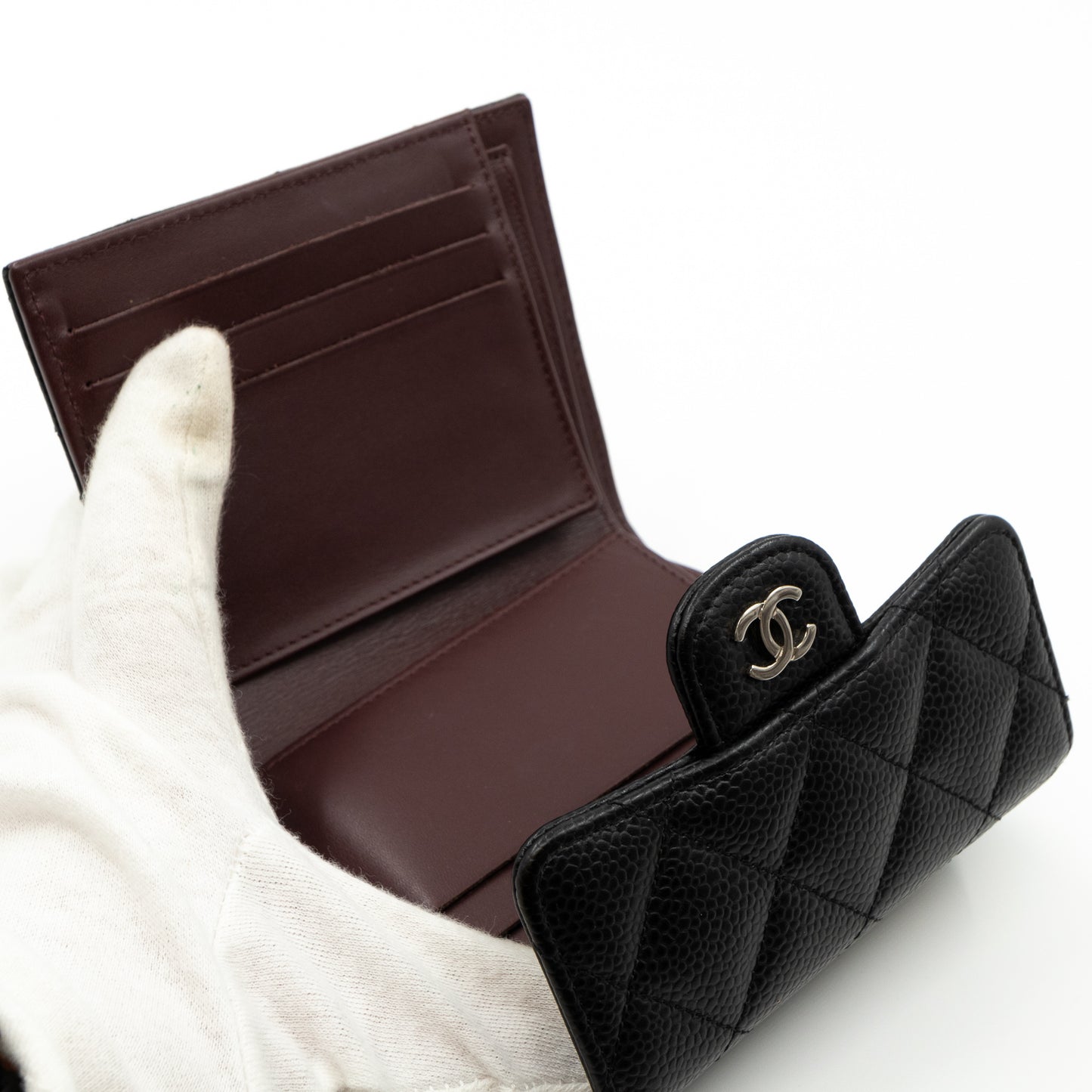 Small Classic Flap Wallet Black Caviar