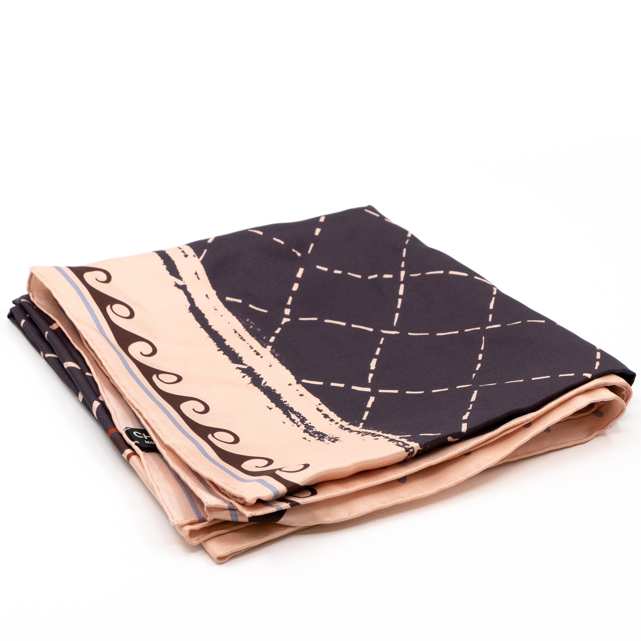 CC Silk Square Rose Beige & Blue