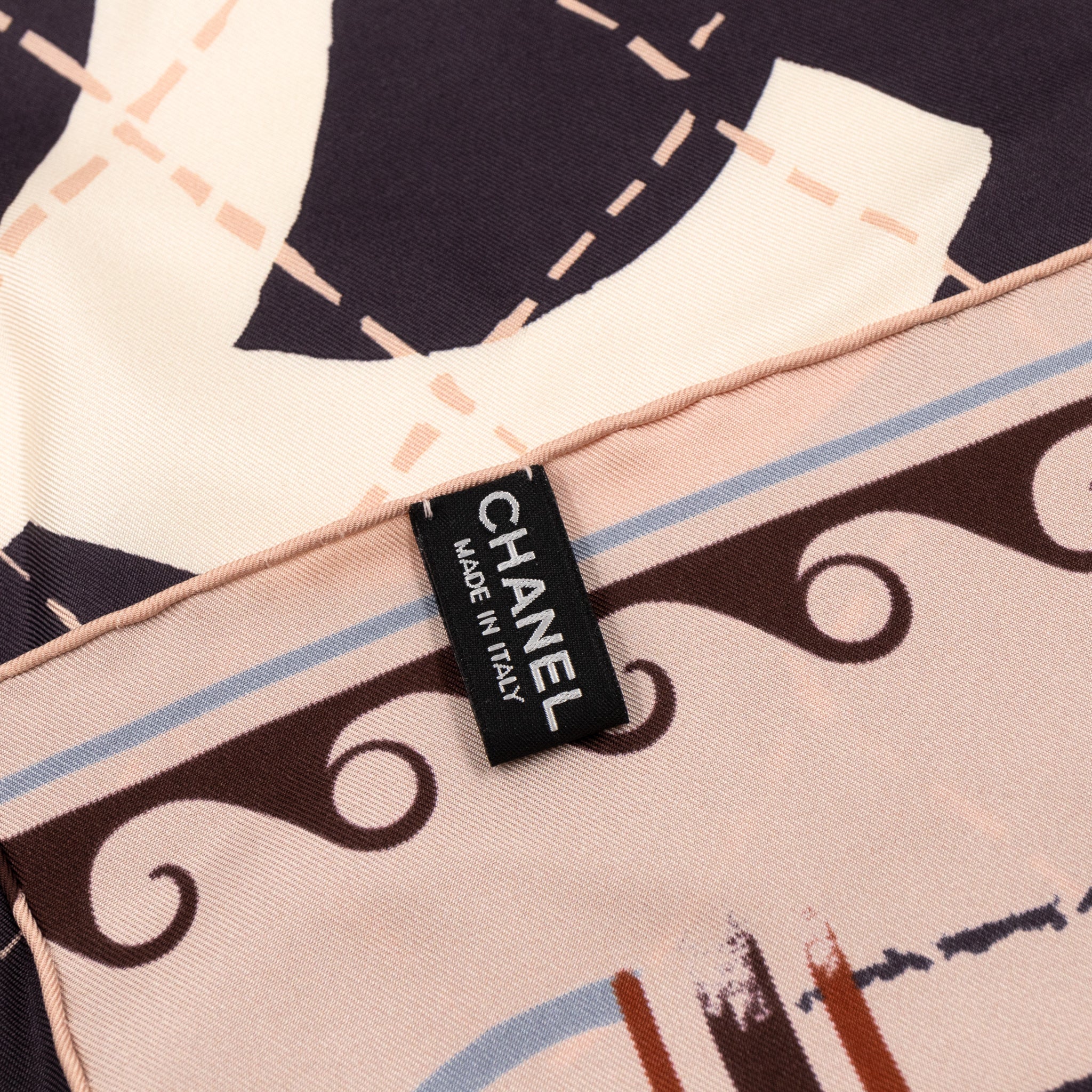 CC Silk Square Rose Beige & Blue