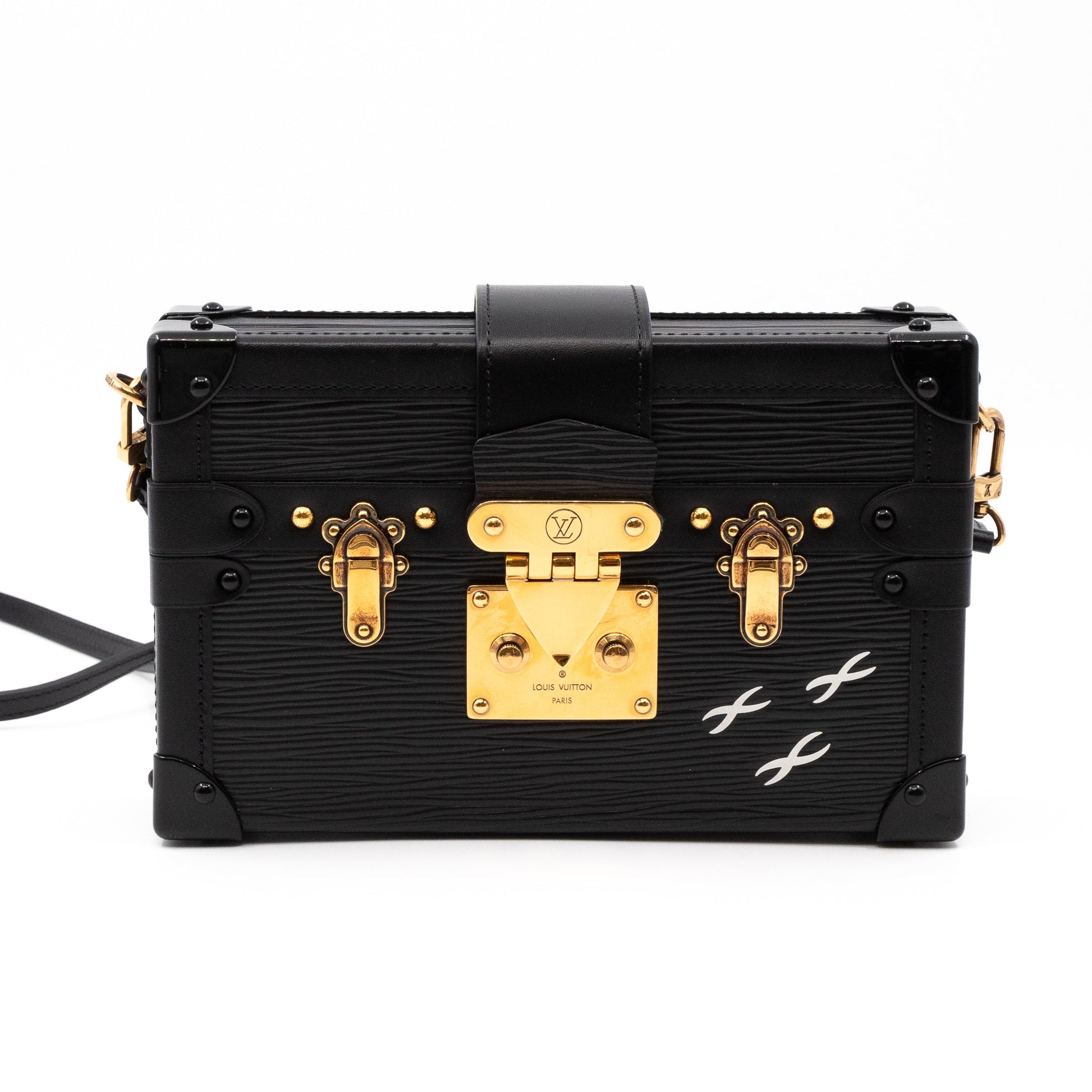 Replica Louis Vuitton Petite Malle Bag In Black Epi Leather M59179