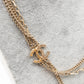 Triple Chain CC Necklace Light Gold