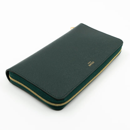 Large Zipped Wallet Amazon Green Leather