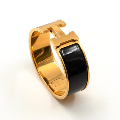 Clic Clac H Bracelet Black Gold