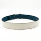 H Buckle Reversible Leather Belt 85 White & Blue