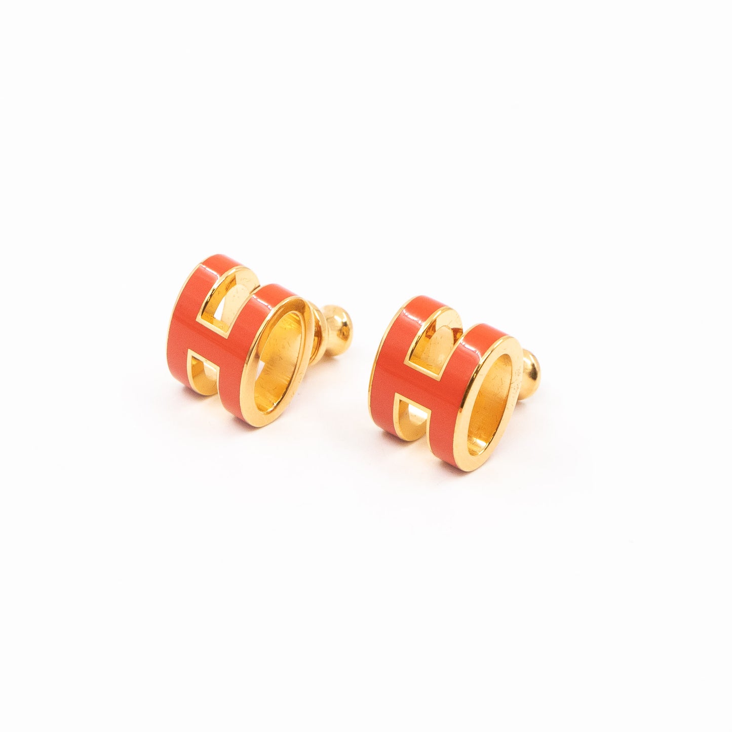 Pop H Earrings Orange & Gold