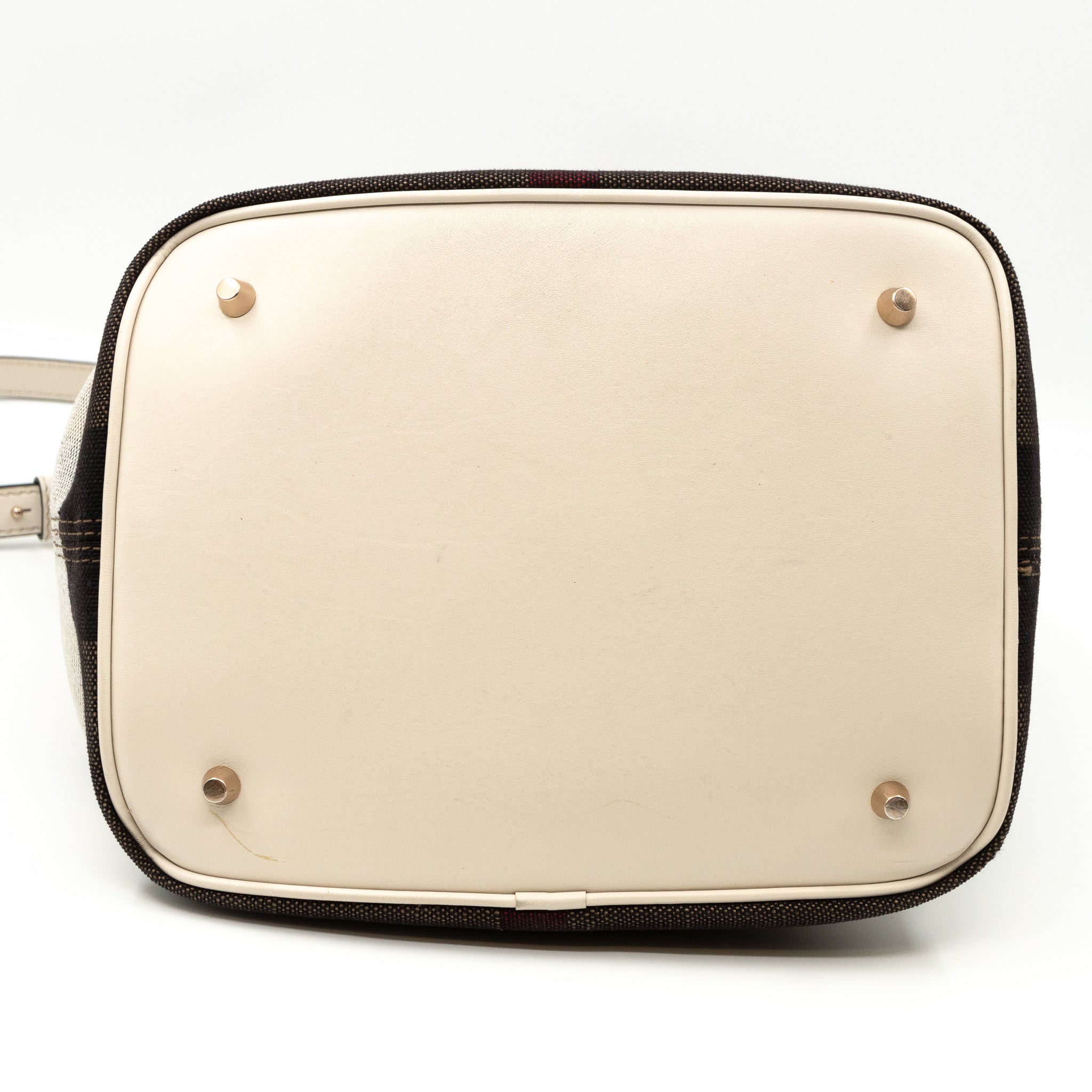 Ashby Medium Bucket Bag Check White