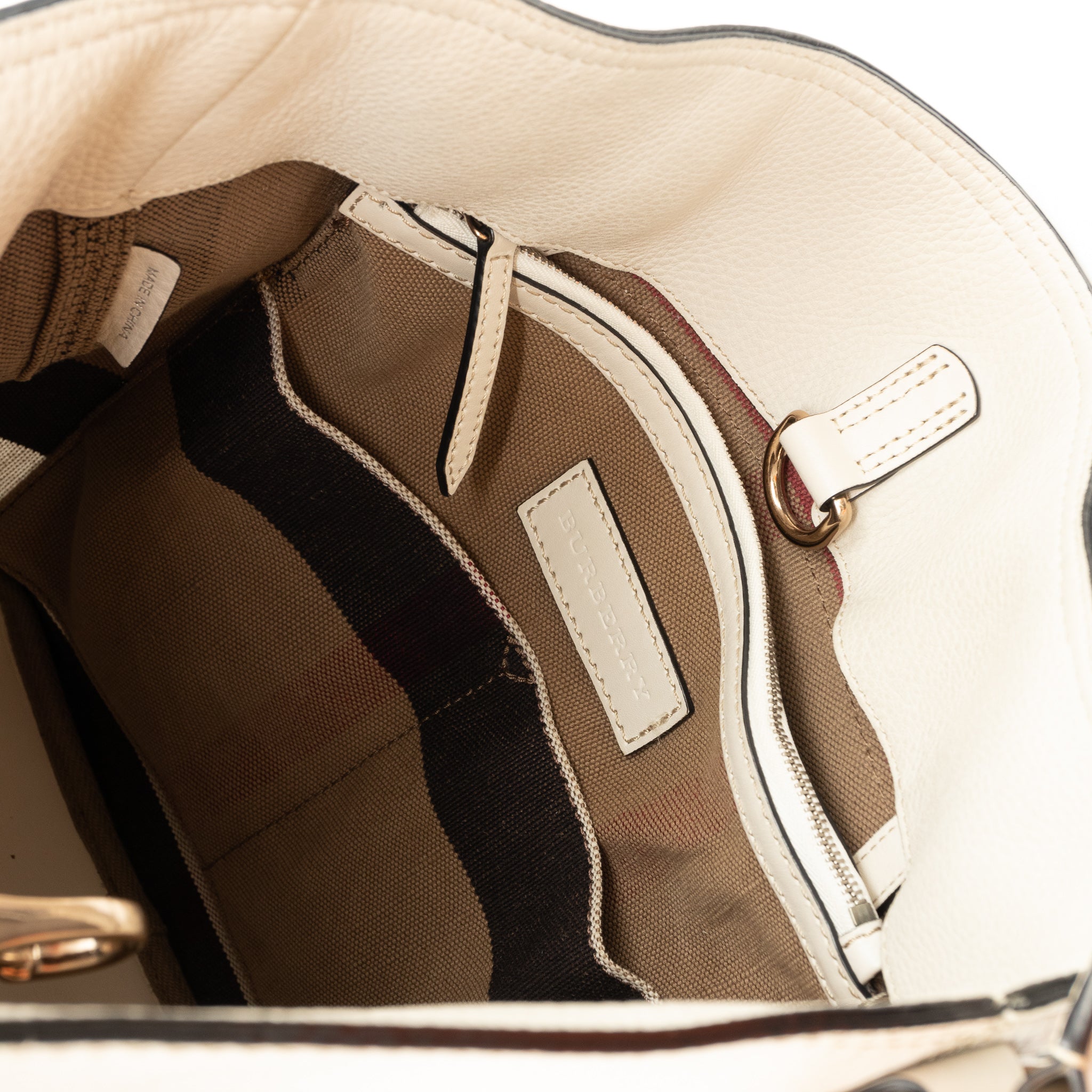 Ashby Medium Bucket Bag Check White