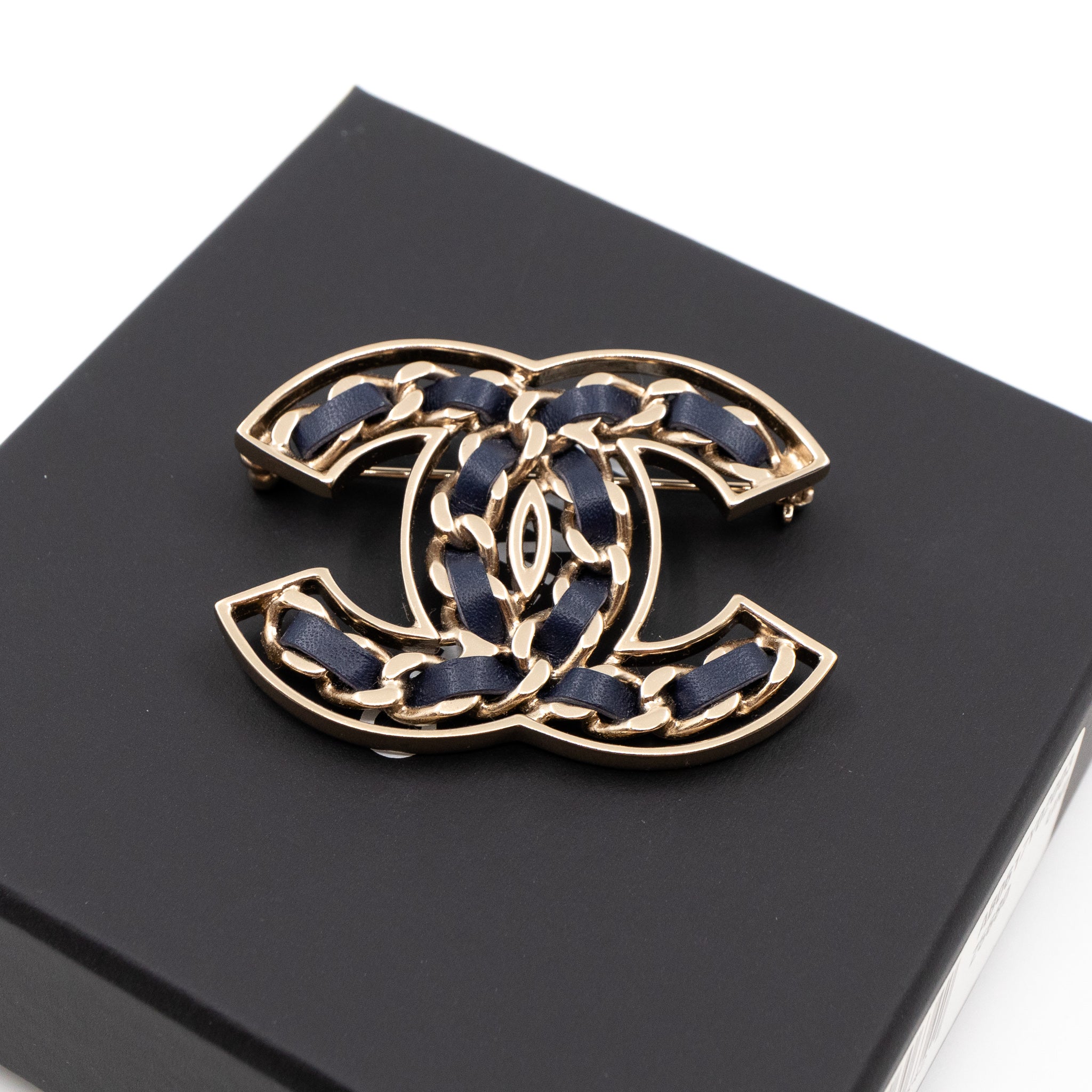 CC Leather Braided Brooch