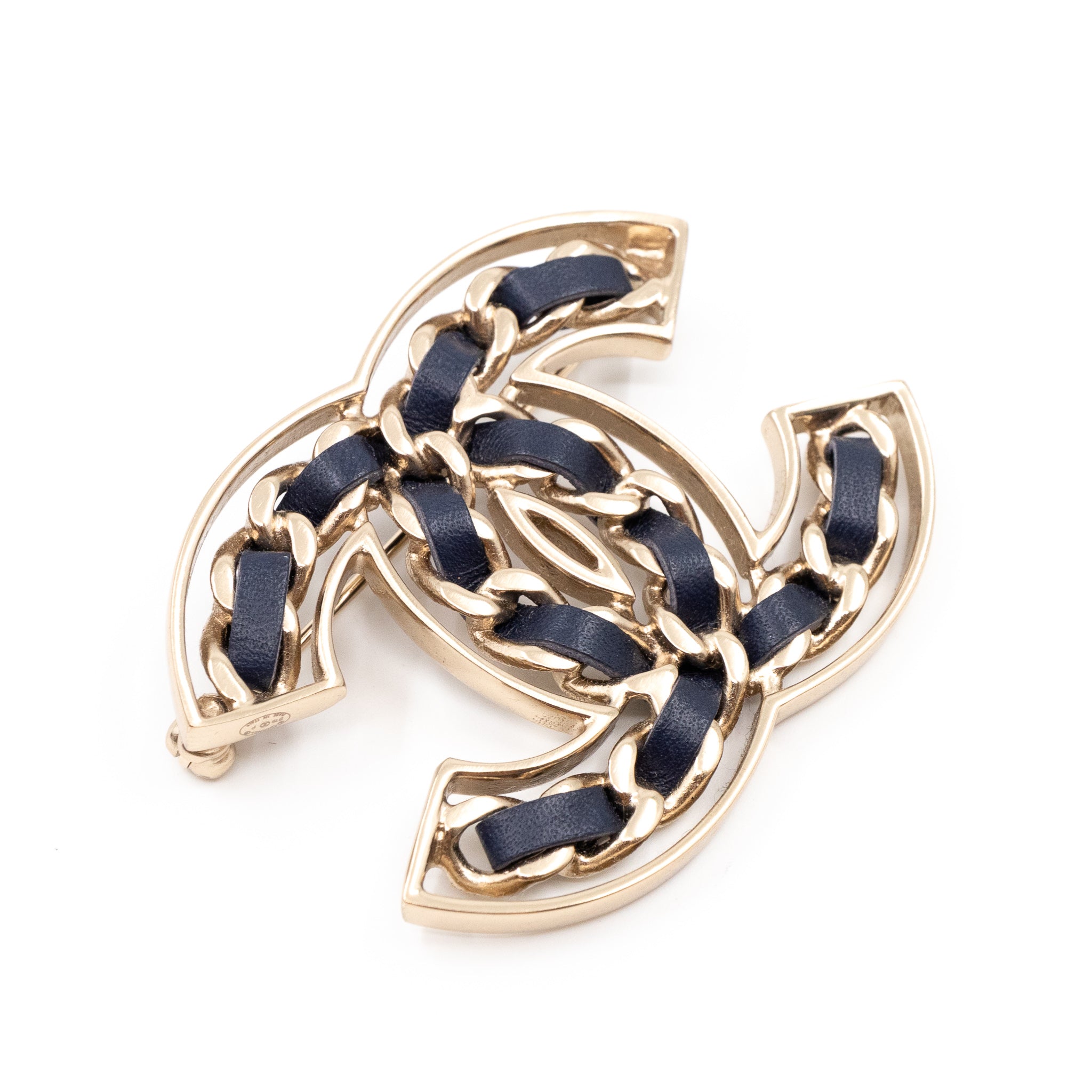 CC Leather Braided Brooch