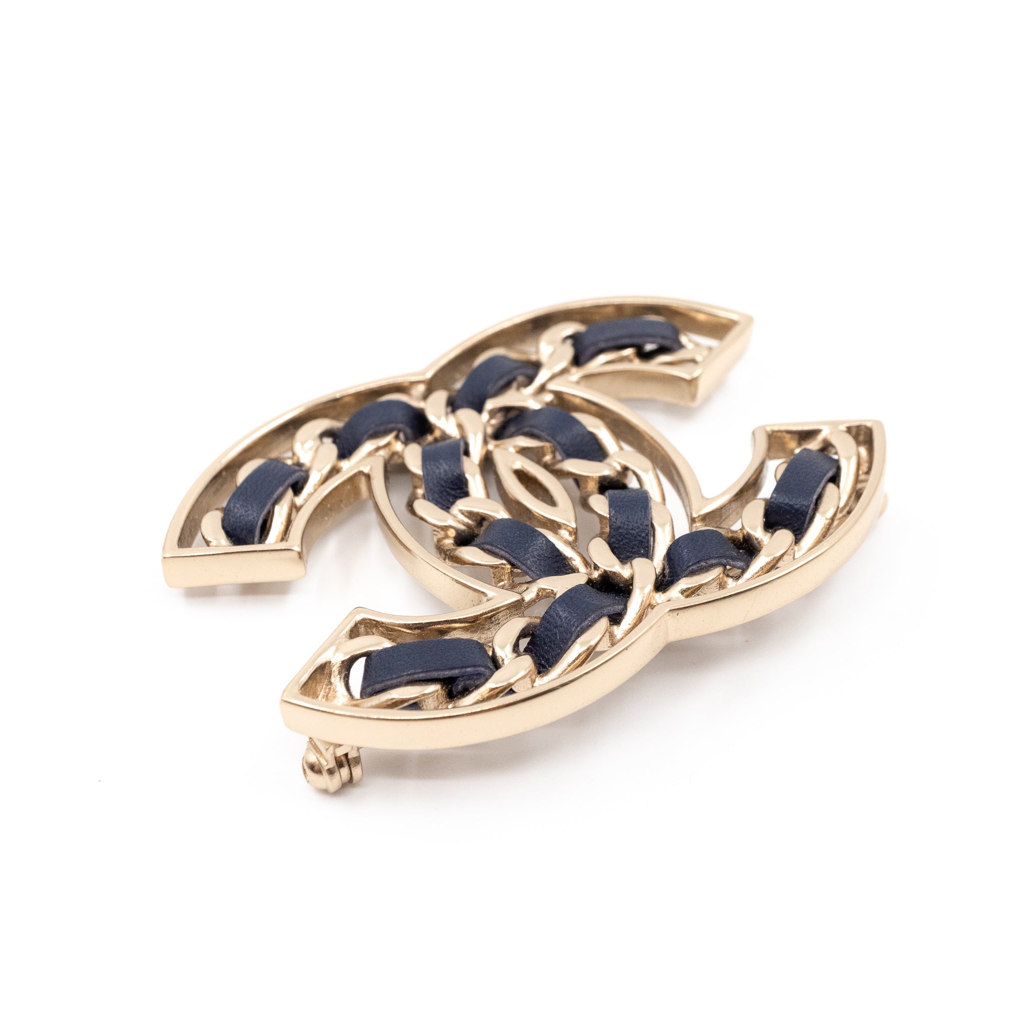 CC Leather Braided Brooch