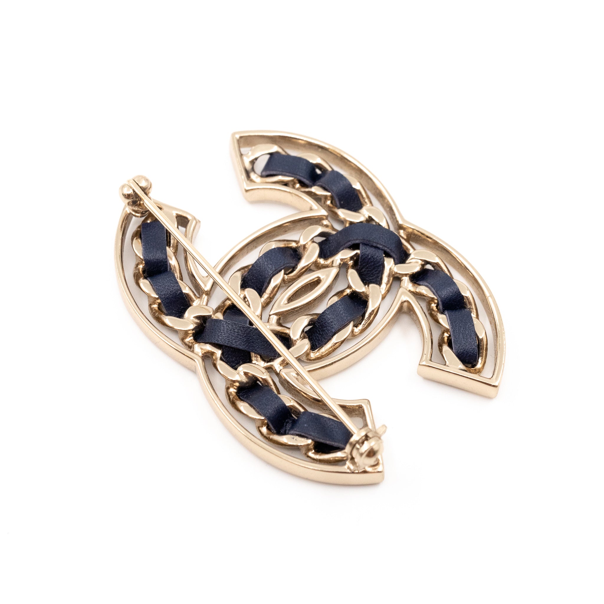 CC Leather Braided Brooch
