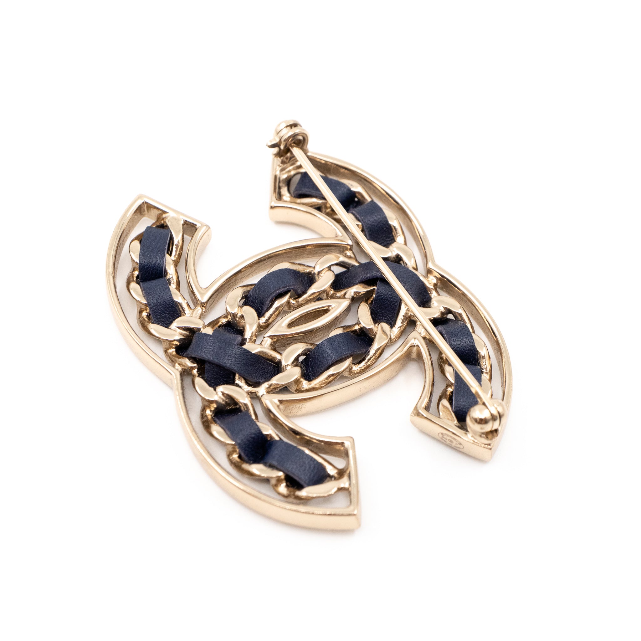 CC Leather Braided Brooch