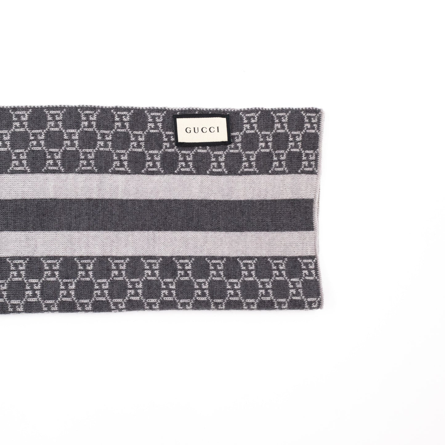 GG Wool Scarf Light & Dark Grey